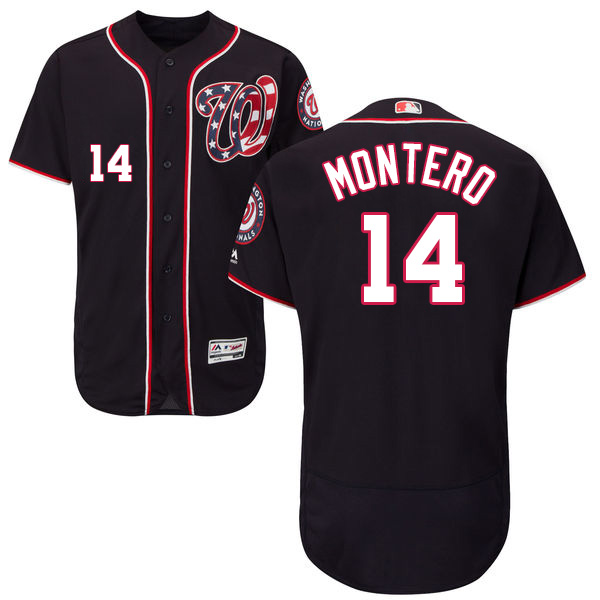 Nationals #14 Miguel Montero Navy Blue Flexbase Authentic Collection Stitched MLB Jersey - Click Image to Close
